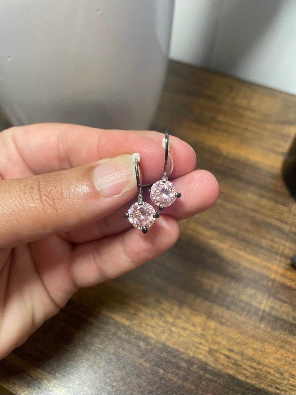 Delicate Pink Crystal Drop Earrings - Women Jewelry